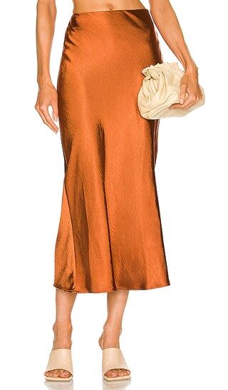 Gysele Midi Skirt in Brown | Revolve Clothing (Global)