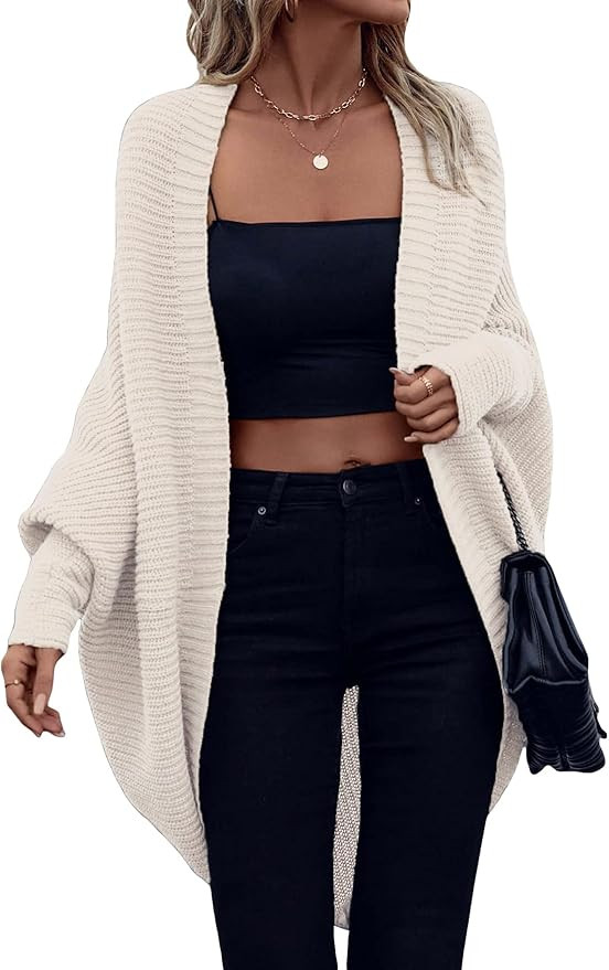 Verdusa Women's Chunky Cardigan Sweaters Open Front Dolman Sleeve Oversized Fall Sweater Coats | Amazon (US)