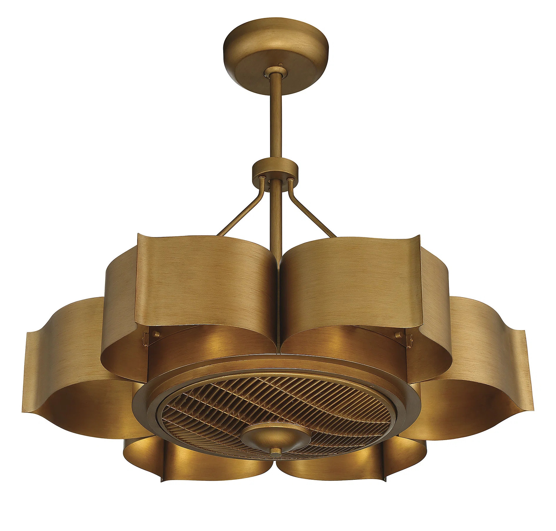 Budd 31" 6-Light Fandelier in Gold Patina with Remote Control | Wayfair North America