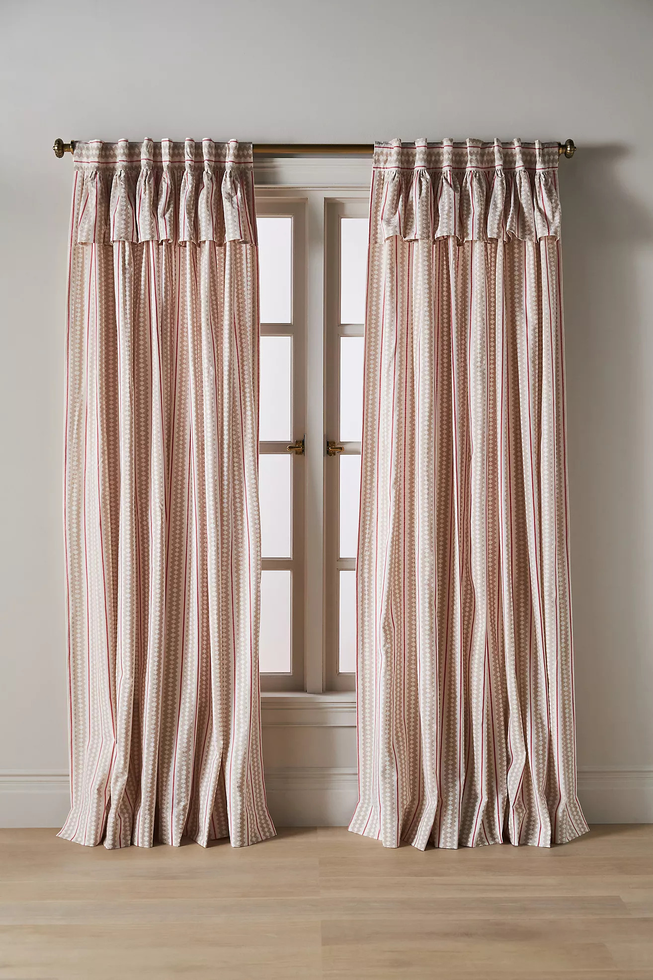Cotton Printed Stripe Valence Curtain | Anthropologie (US)