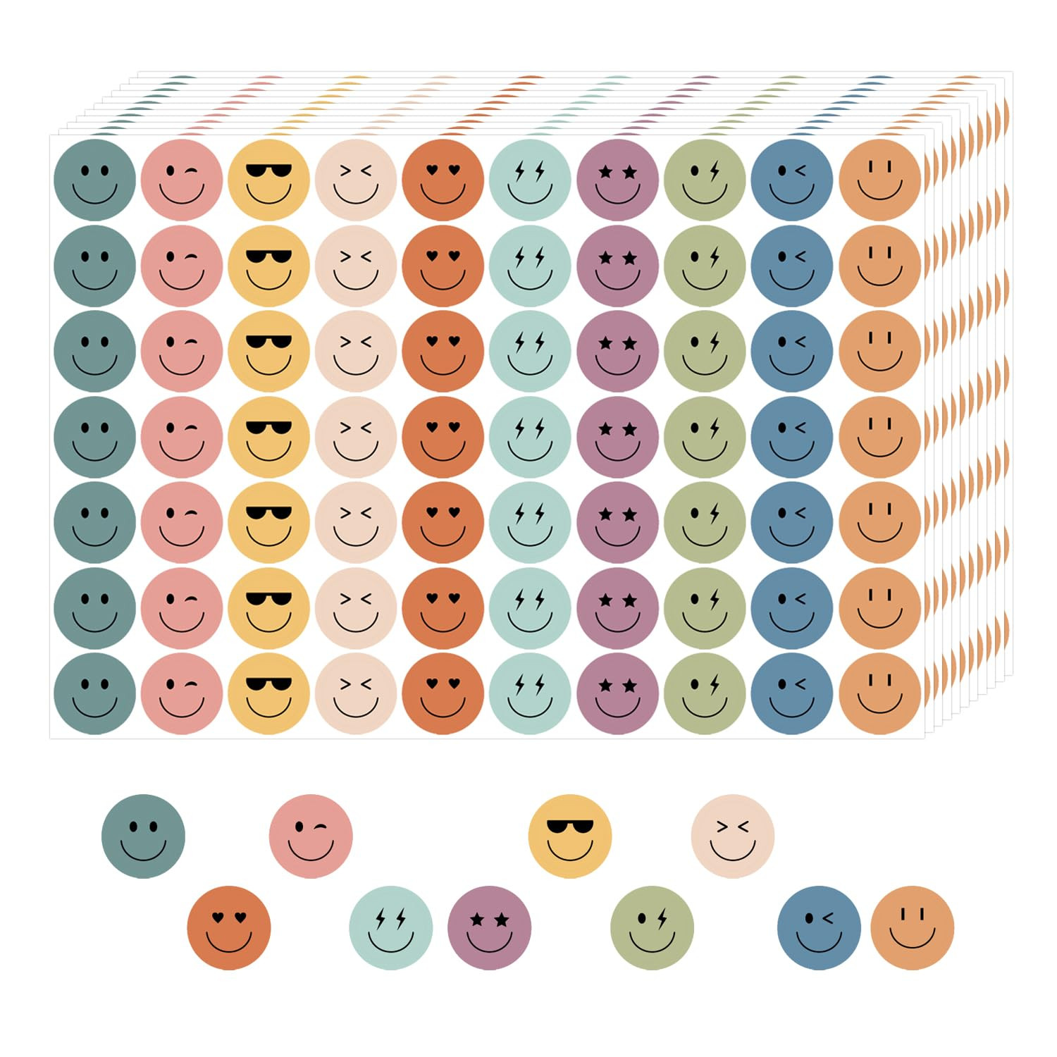 6000 Pieces Boho Happy Smile Face Stickers for School Reward Behavior Chart,3/8 Inch in Diameter ... | Amazon (US)