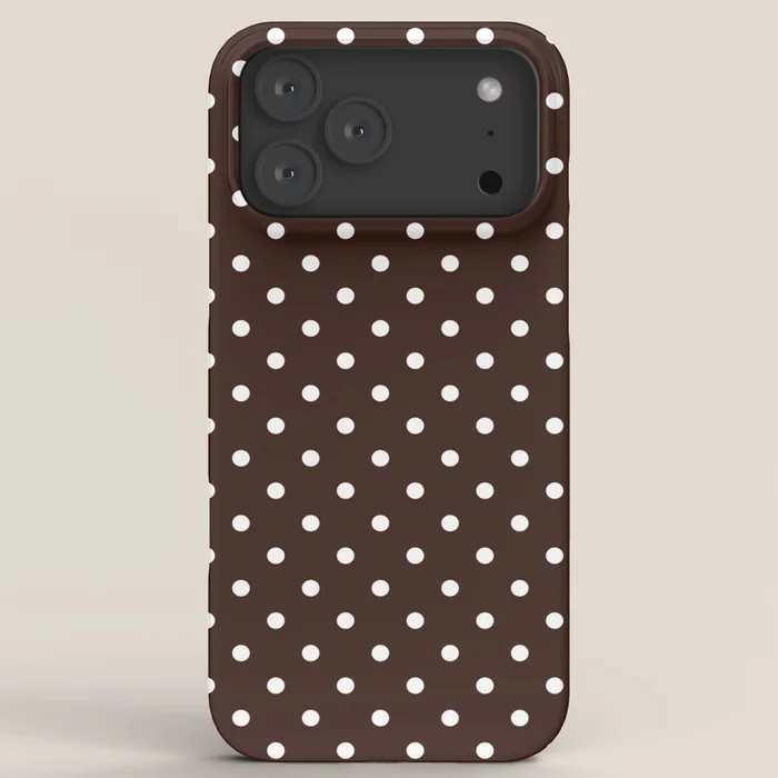 Polka Dot Brown and White Pattern iPhone Case | Society6