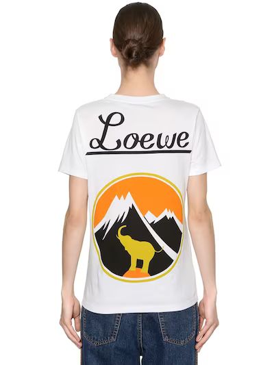 LOEWE, T-shirt aus jersey mit logodruck, Weiß, Luisaviaroma | Luisaviaroma