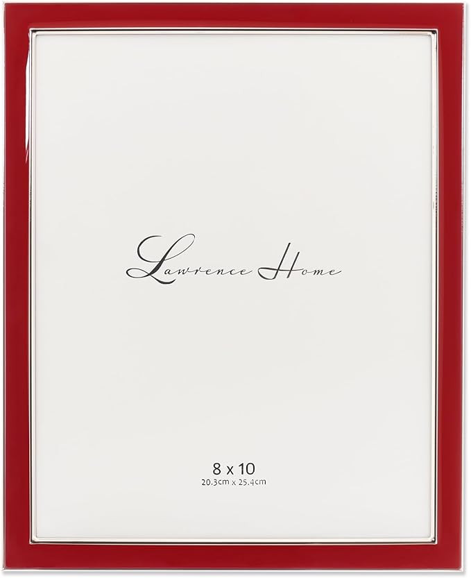 Lawrence Frames Silver Plated 8x10 Metal with Red Enamel Picture Frame (586280) | Amazon (US)