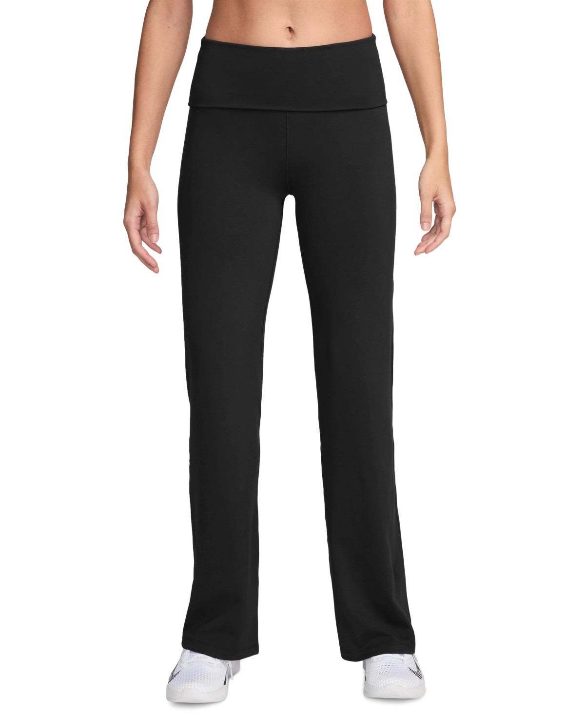Nike Women's One High-Waisted Foldover Pants - Black/black | Macy's