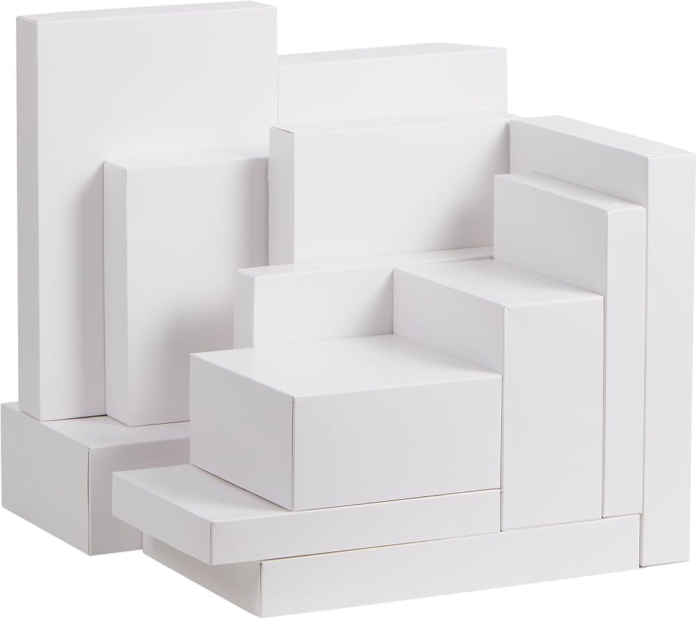 JOYIN 12 Pcs White Cardboard Xmas Gift Boxes include 6 Medium Size Boxes for Shirts, 3 Small Size... | Amazon (US)