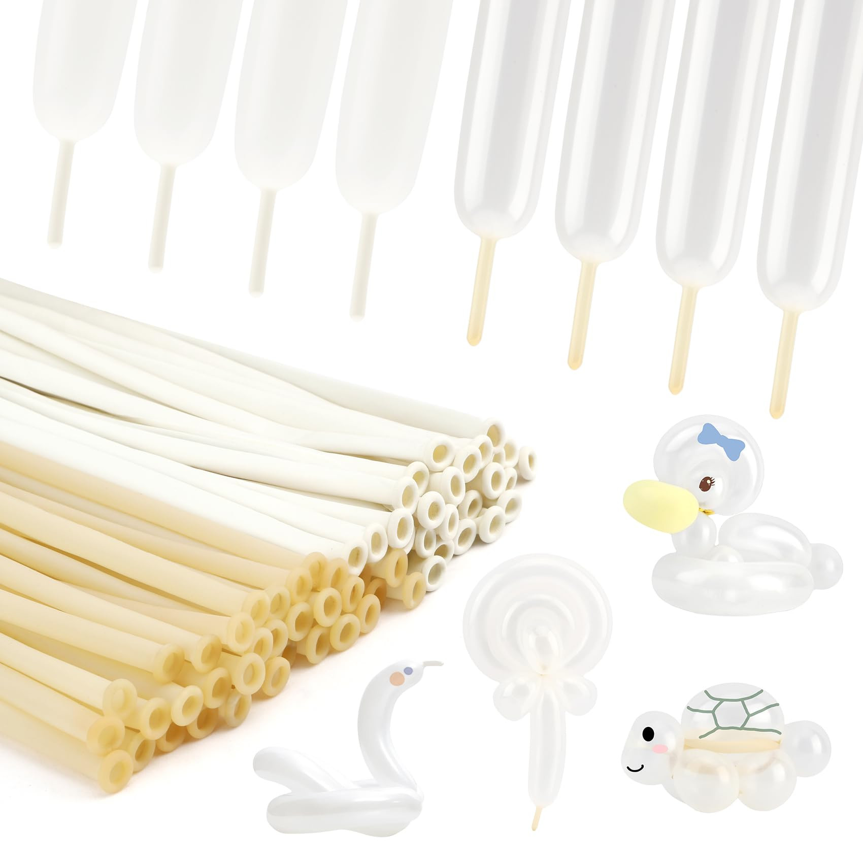 260 Clear 100 Pcs Long Balloons for Tying Arch - White Latex Animal Twisting Balloons for Back to... | Amazon (US)