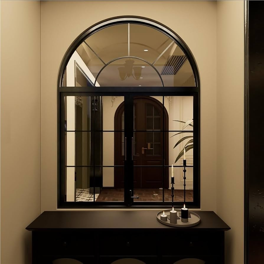 Arched Ultra-Clear Glass Window, Windowpane Arched Wall Like Frame, Casement Windows for Home, Di... | Amazon (US)