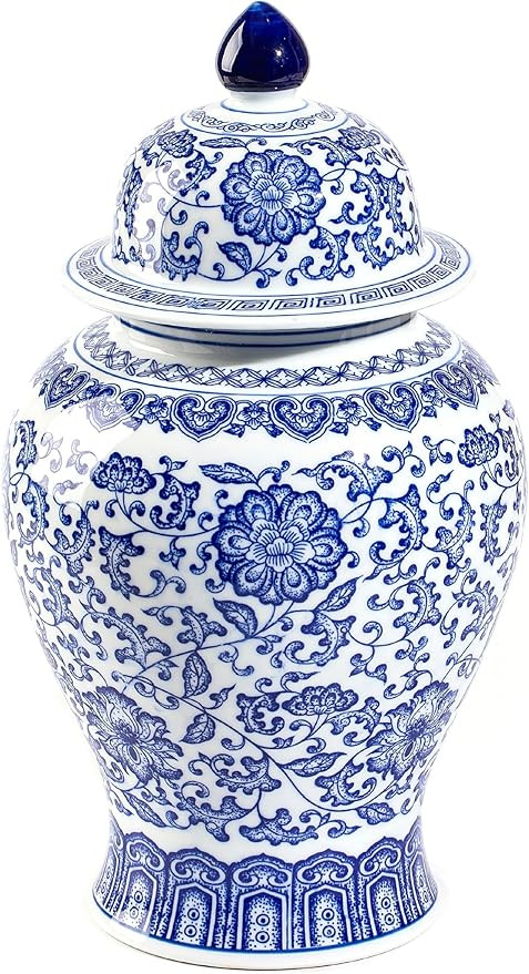 Blue and White Ginger Jars for Home Décor, Chinoiserie Porcelain, Ginger Jar Vase Decor, Good Id... | Amazon (US)