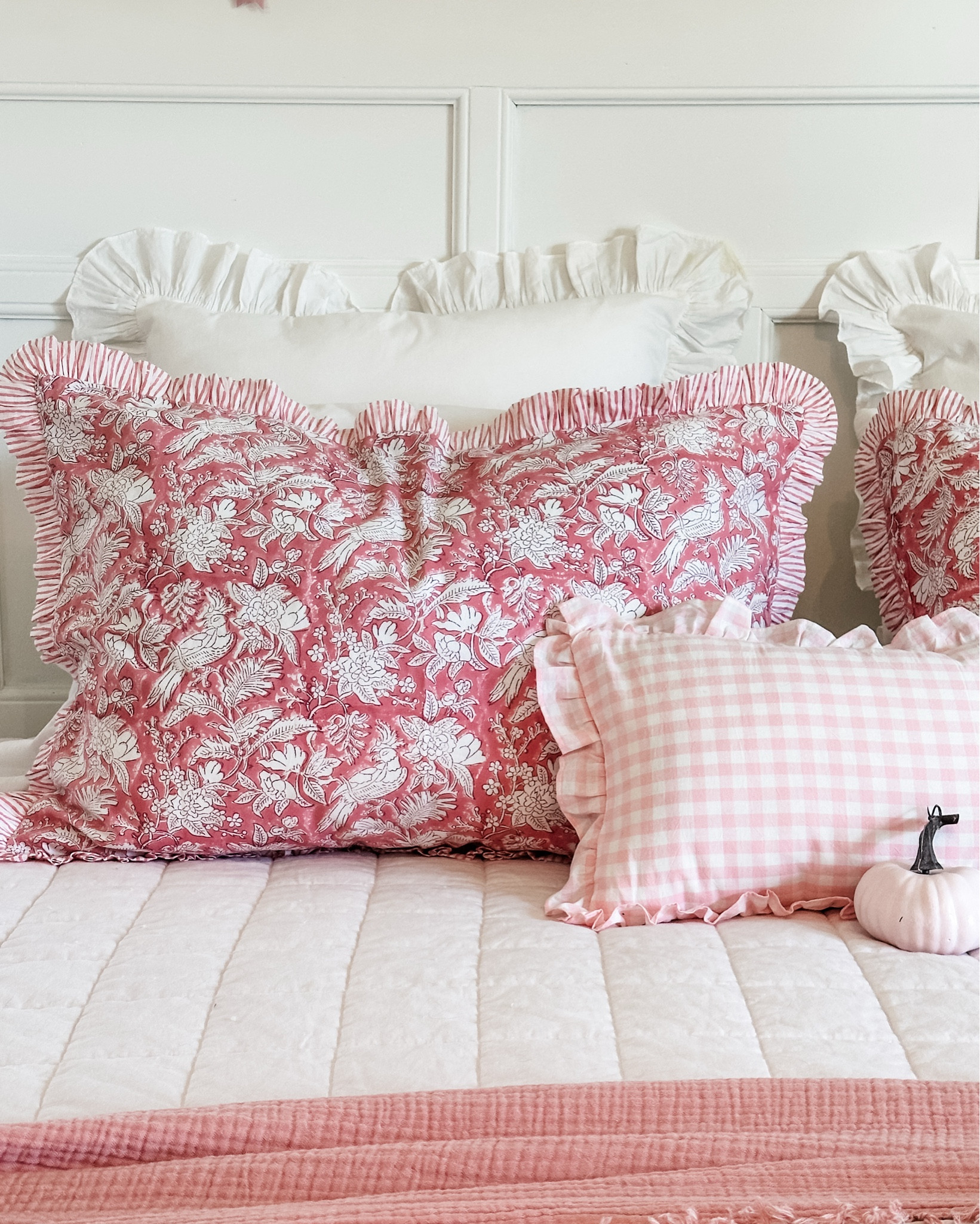 Pretty pinks pillows 💕💗
100% Cotton Block Print Ruffle Sham Cover 20X30 inch Pack of 2, Handmade Boho Floral Pillowcase, Soft Decorative Queen Bed Pillow Cover for Bedroom Décor

Pink
Block print 
Bed shams
Pillow covers 
Bedding 




#LTKStyleTip #LTKHome #LTKFindsUnder50