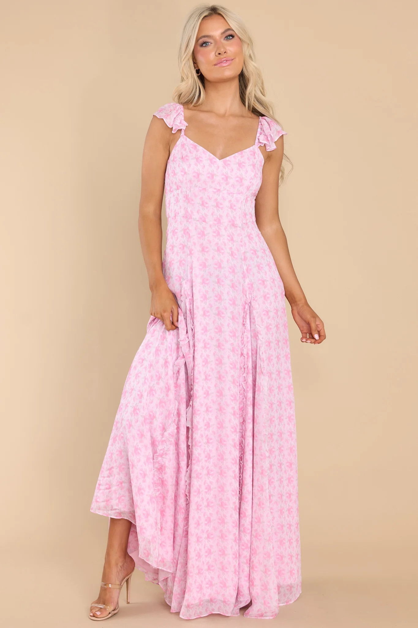 Tulonne Rose Patch Maxi Dress | Red Dress 