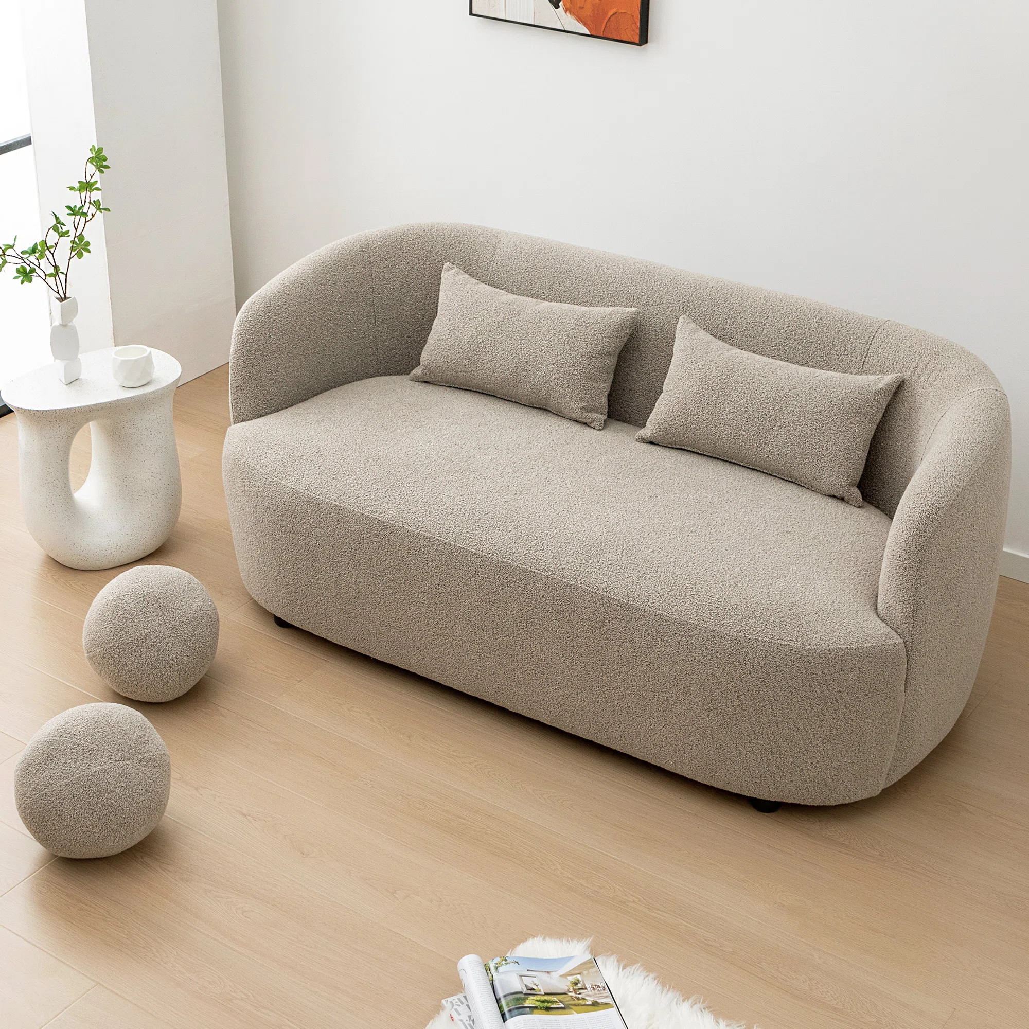 Brinae 68" Wide Boucle Upholstered Loveseat Sofa | Wayfair North America