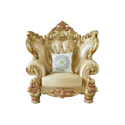 53'' Wide Tufted Genuine Leather Armchair | Wayfair North America
