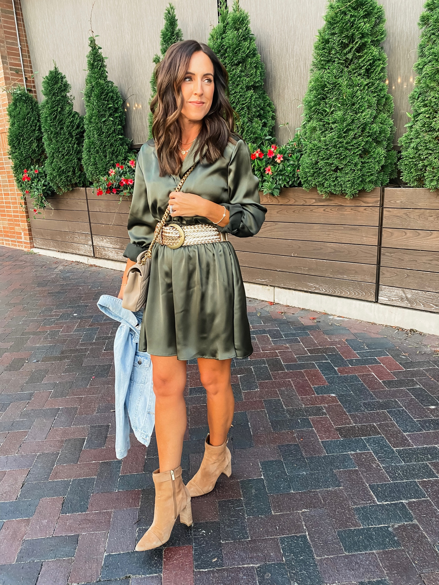 strapless open back dress REDTOP Olive Snip Toe Embroidered Wide Calf Knee High Cowgirl Boots