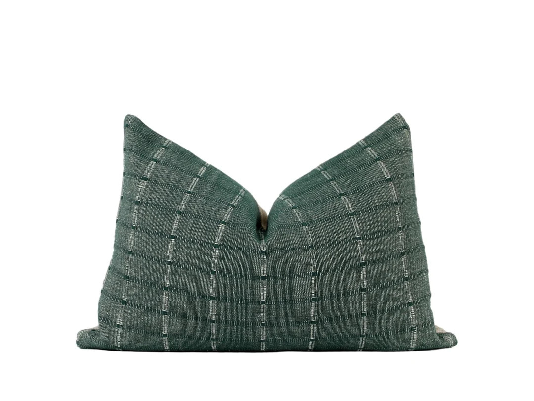 Green Chiang Mai Lumbar Pillow Cover | Etsy (US)