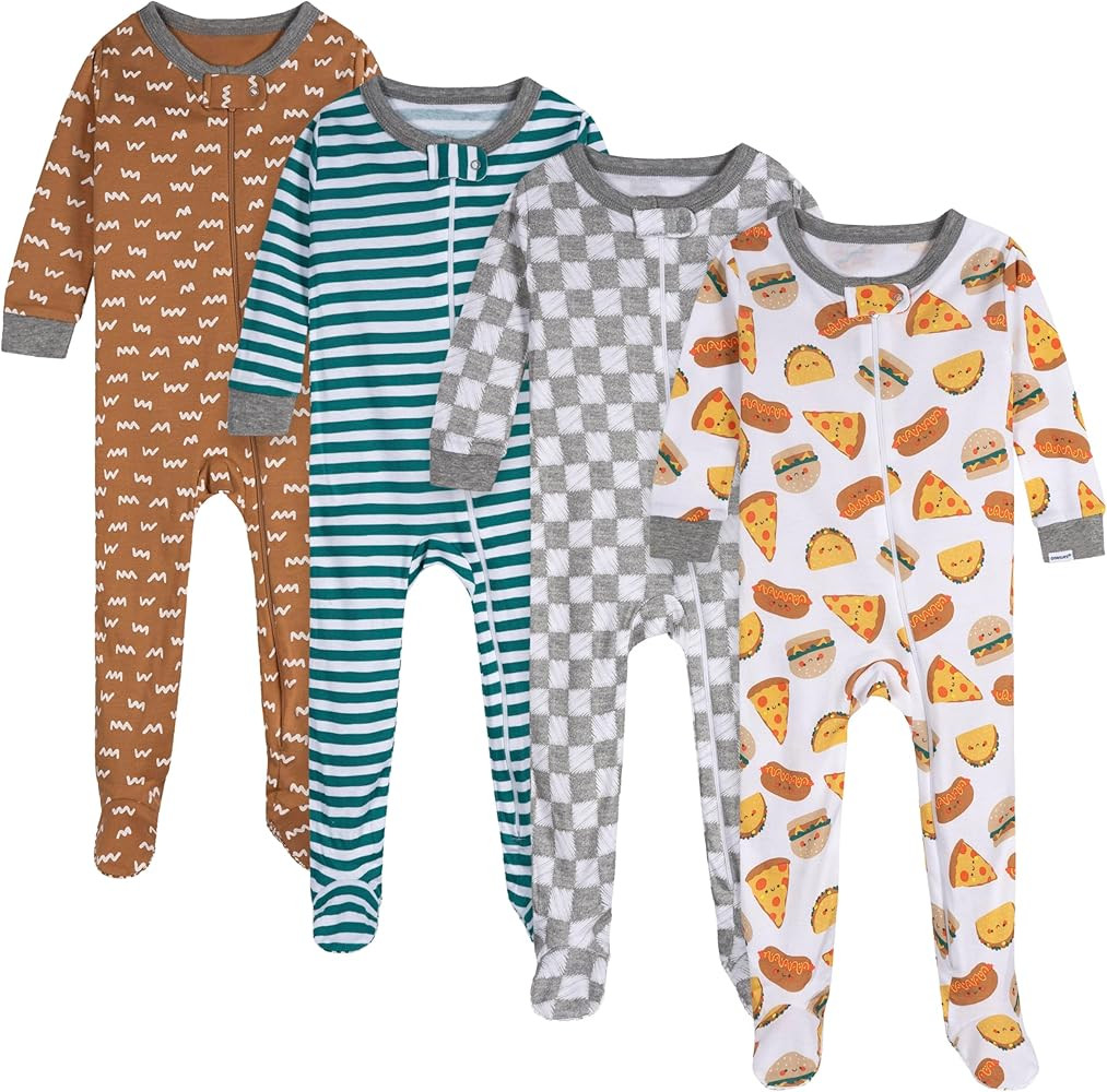 Onesies Brand Baby Boys' 4-pack Footed Pajamas | Amazon (US)