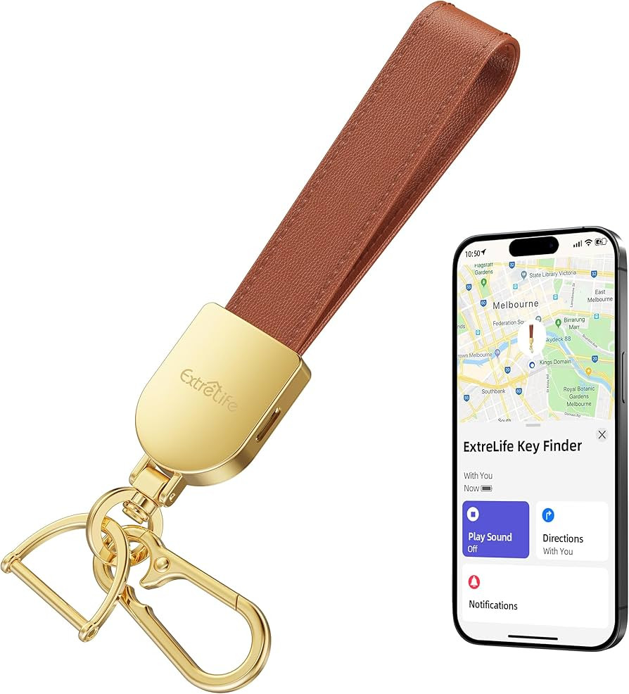 Keychain, Works with Apple Find My, Leather Car Keychain for Women and Men, Car Key Fob Holder, K... | Amazon (US)