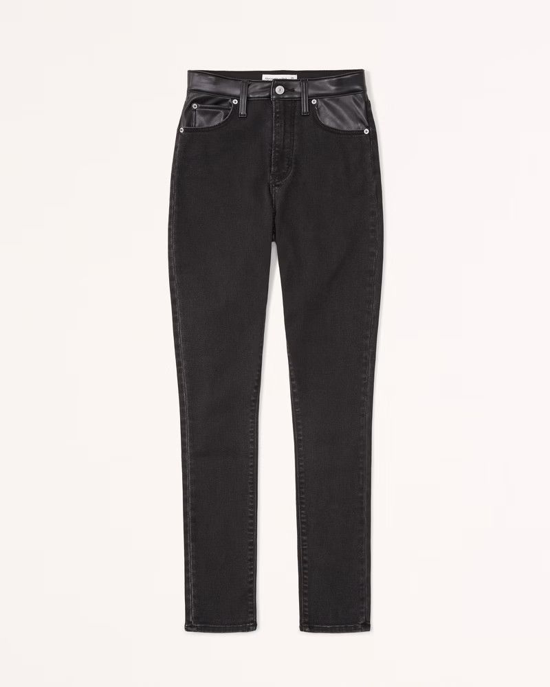 Women's Mixed Fabric High Rise Super Skinny Ankle Jean | Women's Bottoms | Abercrombie.com | Abercrombie & Fitch (US)