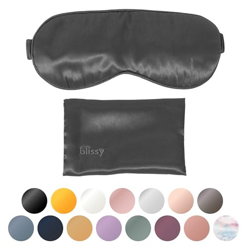 Blissy Silk Sleep Mask - Silk Eye Sleeping Mask for Women & Men for Total Blackout - 100% Pure Mulberry Silk, 22 Momme 6a Fibers - Blindfold Silk Sleep Mask Side Sleeper Eye Cover (Grey) | Amazon (US)