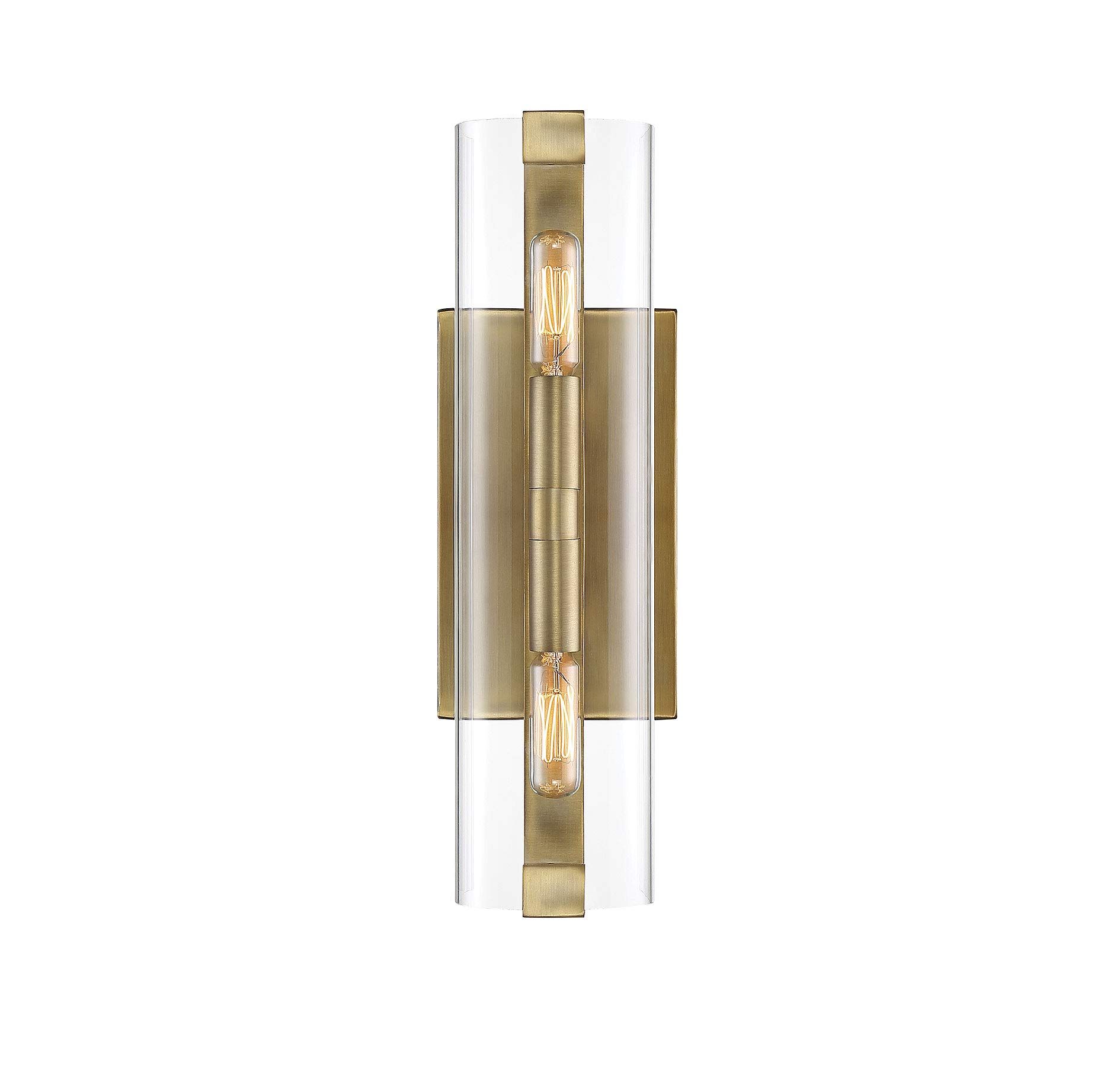 Savoy House 9-9771-2-322 Winfield Contemporary Glass Wall Sconce in Warm Brass (5" W x 16" H) | Amazon (US)