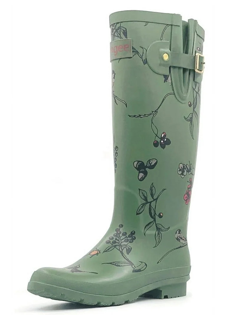 Rongee Rain Boots for Women Waterproof Outdoor Garden Shoes Bird Tree Printed 9 (B(M) US) | Walmart (US)