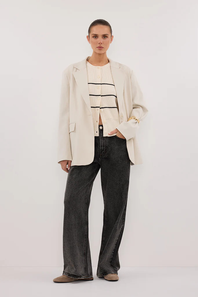 KATE CREAM STRIPE KNIT VEST | DISSH