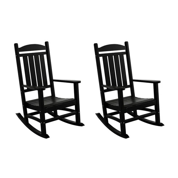 WestinTrends Malibu Outdoor Rocking Chair Set of 2, All Weather Poly Lumber Adirondack Rocker Cha... | Walmart (US)