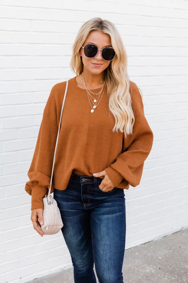 Replay That Song Burnt Orange Pullover | The Pink Lily Boutique