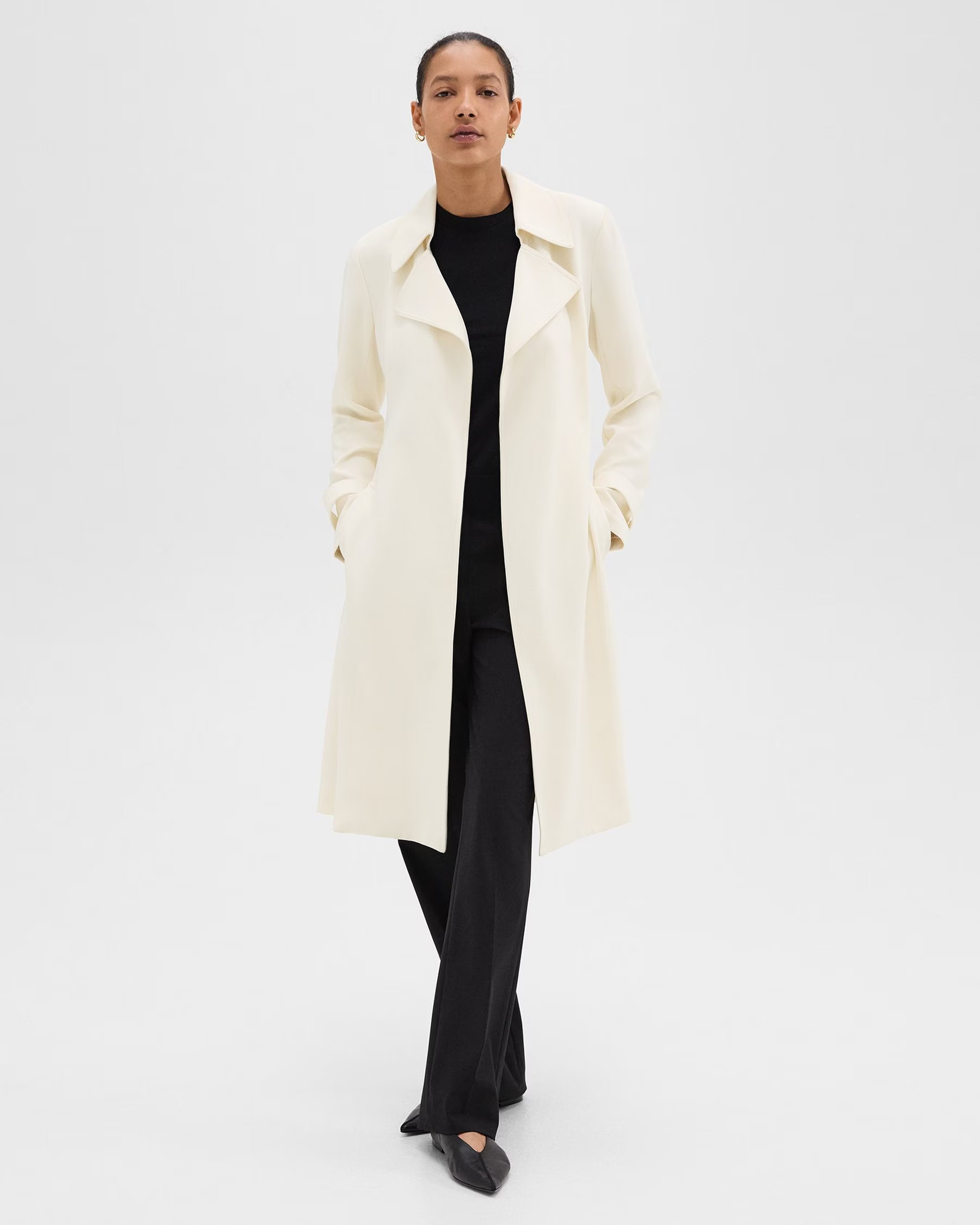 Oaklane Trench Coat in Admiral Crepe | Theory