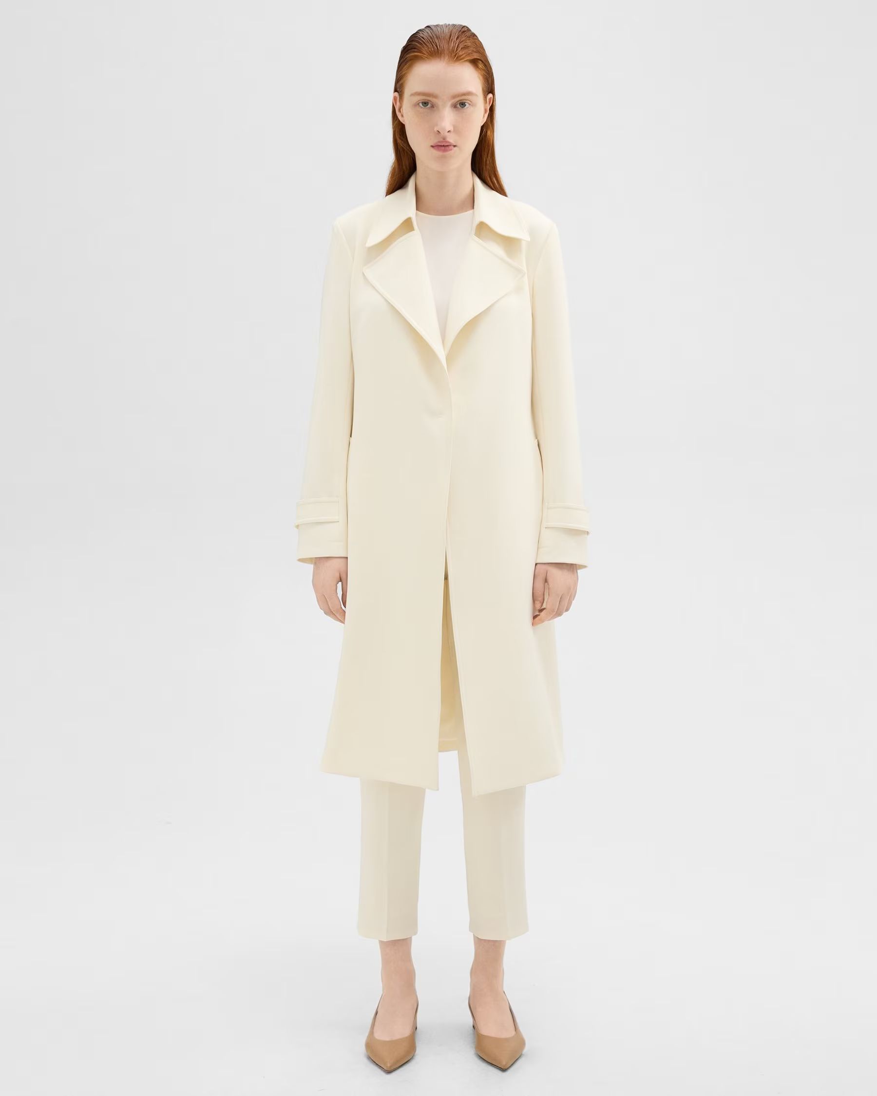 Oaklane Trench Coat in Crepe | Theory UK