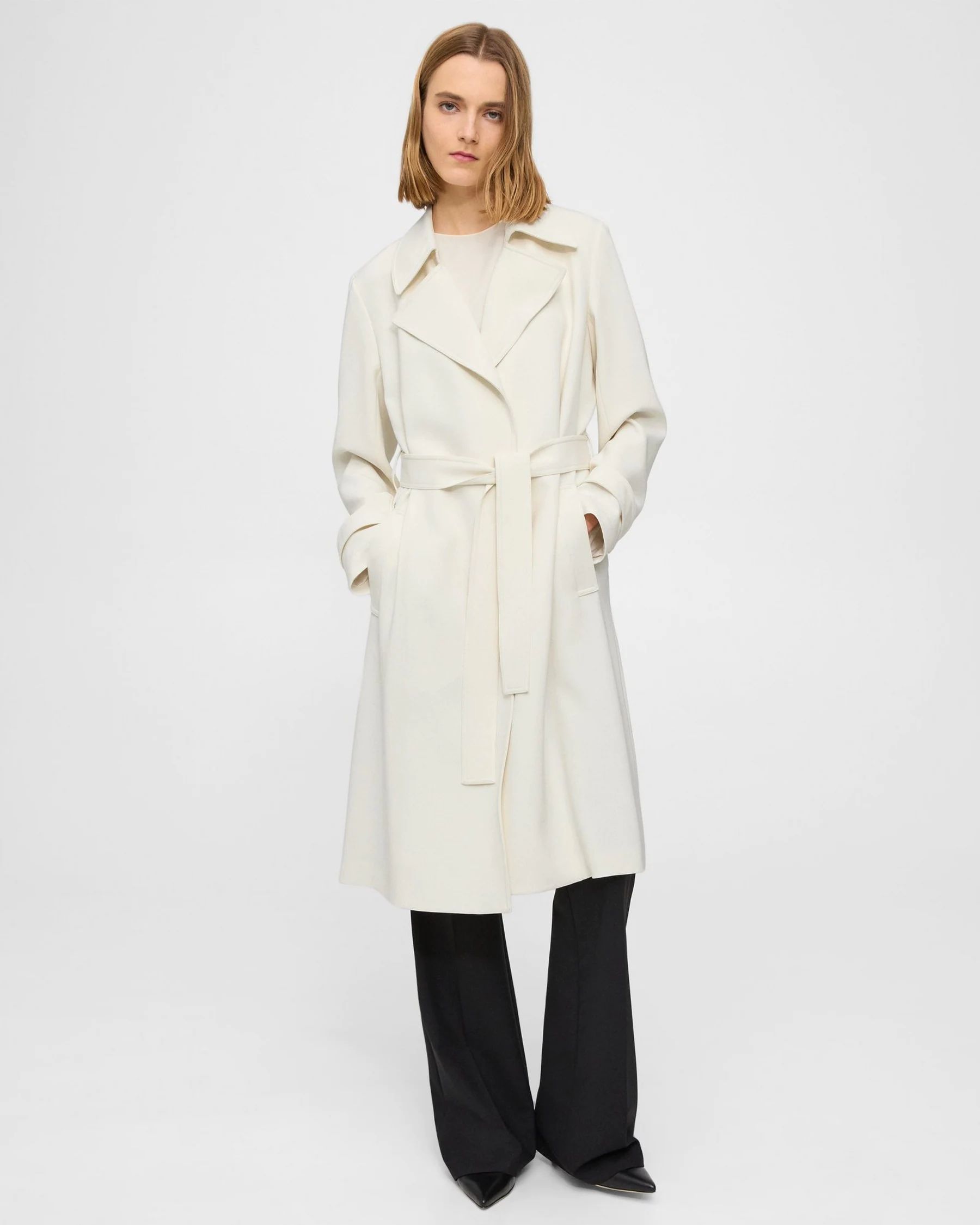 Oaklane Trench Coat in Crepe | Theory UK