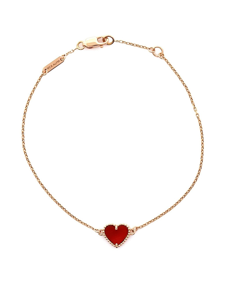 Pre-Owned Van Cleef & Arpels Sweet Alhambra Heart Bracelet 18K Rose Gold with Carnelian | Bloomingdale's (US)