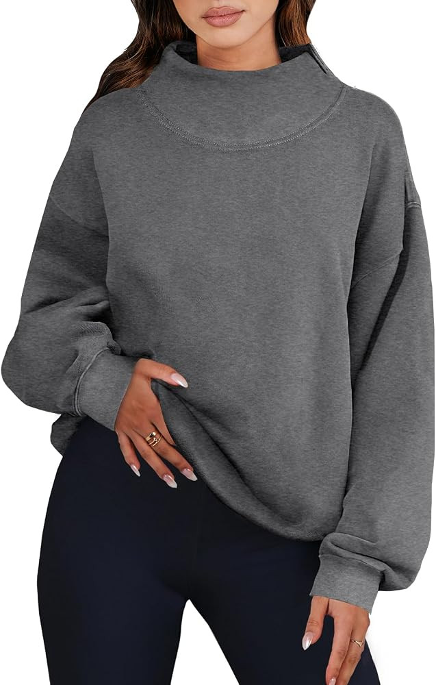 ANRABESS Womens Mock Neck Sweatshirt Oversized Pullover | Amazon (US)