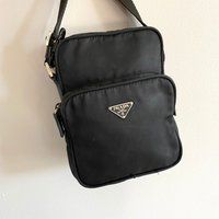 Prada Vintage Black Nylon Crossbody Bag Camera Style | Etsy (US)