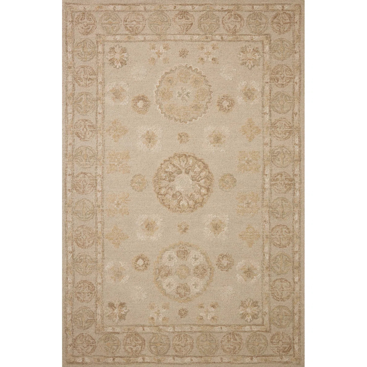 Chris Loves Julia x Loloi Dorothea Dove / Natural Area Rug | Wayfair North America