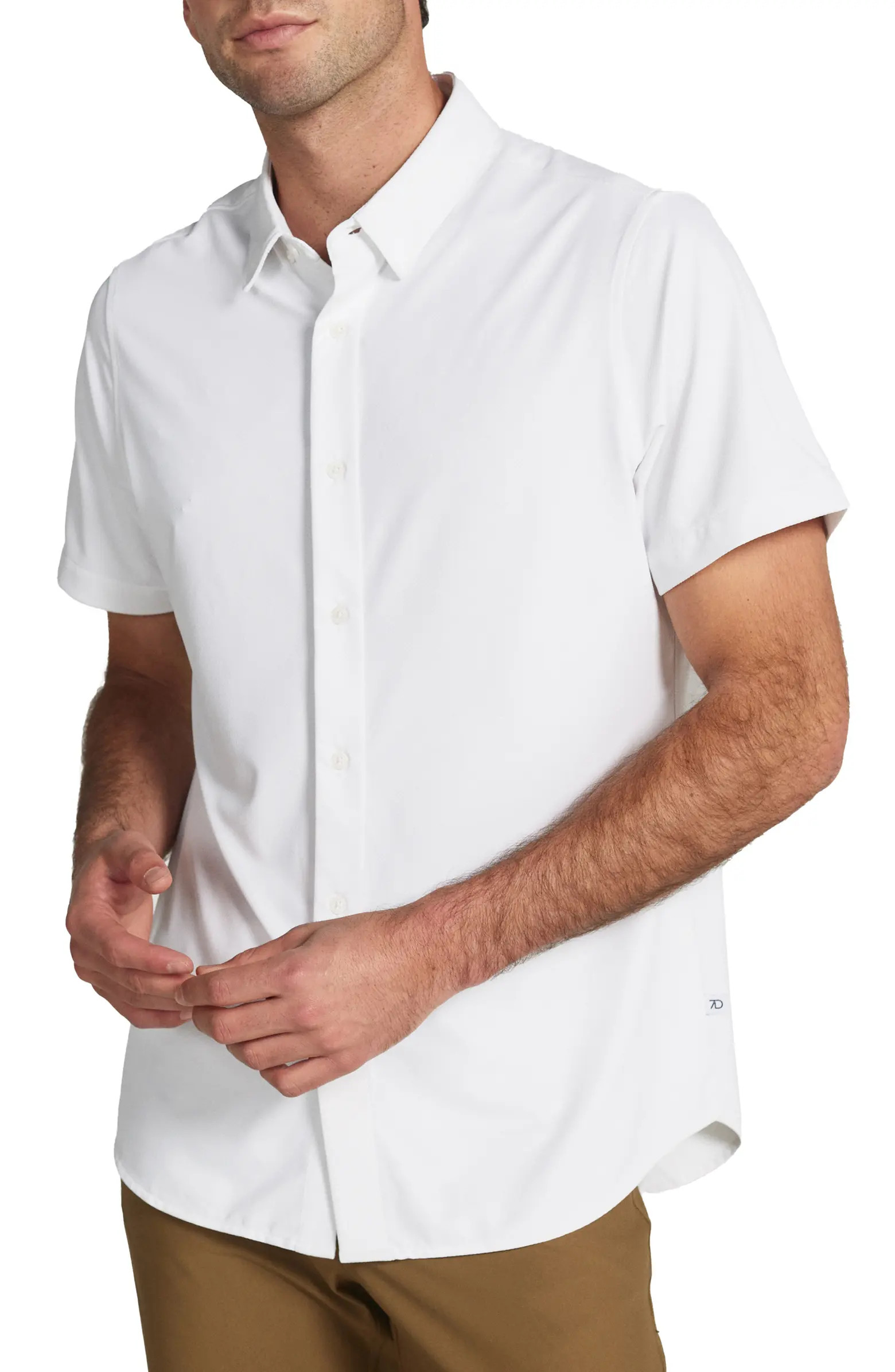 Owen Solid Short Sleeve Performance Button-Up Shirt | Nordstrom