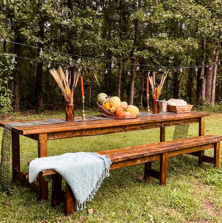 Fall outdoor tablescape, outdoor dining, fall table decor 

#LTKSeasonal #LTKFind #LTKhome