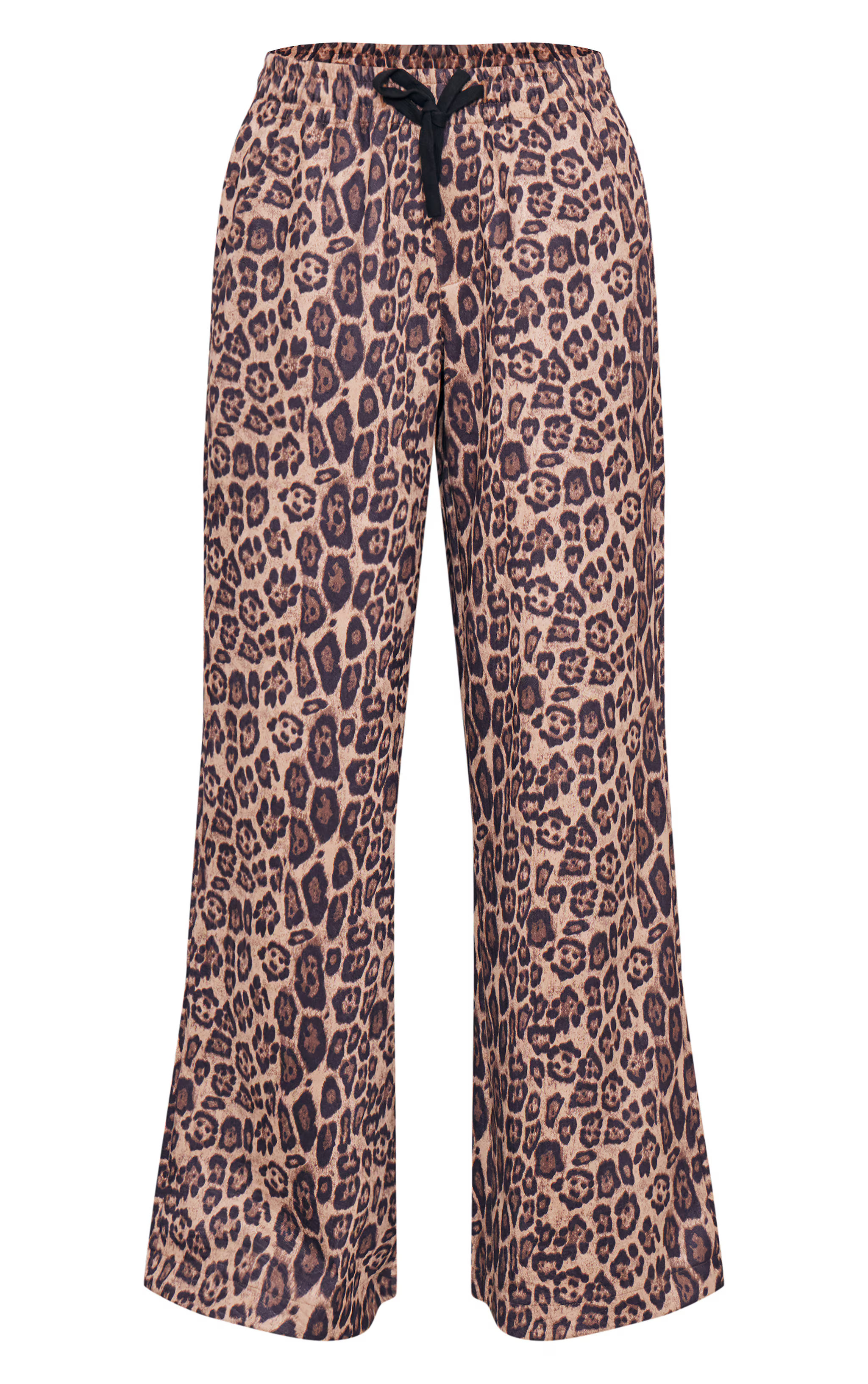 Leopard Premium Faux Suede Wide Leg Pants | PrettyLittleThing US