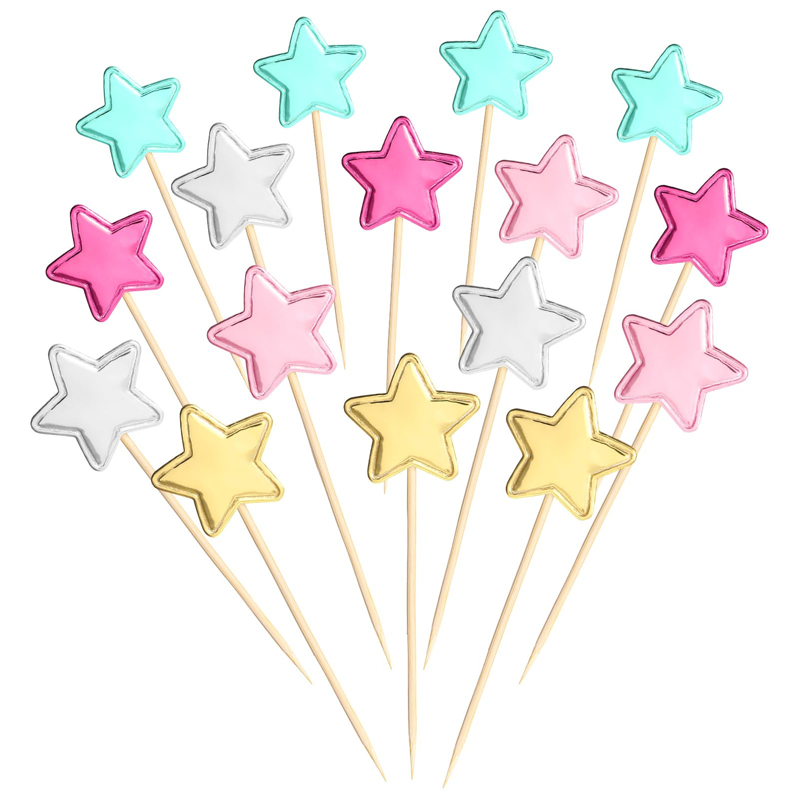 50 Pcs Star Cupcake Toppers, Star Cupcake Picks Star Cake Toppers Engagement Cupcake Toppers for ... | Amazon (US)