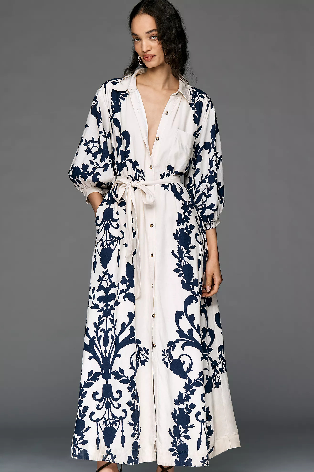 The Mona Linen Shirt Dress by Maeve | Anthropologie (US)
