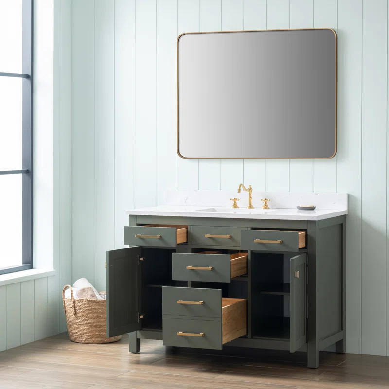 Atencio 48'' Single Bathroom Vanity with Engineered Stone Top | Wayfair North America