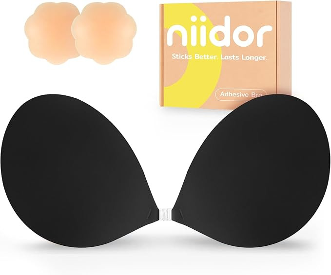 Niidor Adhesive Bra Strapless Ultra Sticky Invisible Push up Silicone Bra Multiple Colors Sizes R... | Amazon (US)