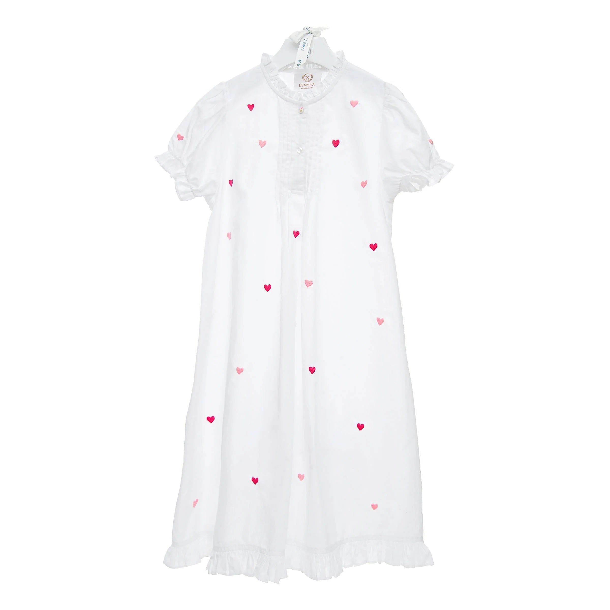 Lenora Girl's Josie Heart Cotton Night Dress | JoJo Mommy