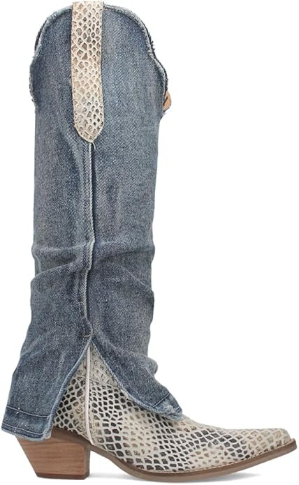 Dingo Blue/Blue Shabby Snake Print Leather Women's 16 inch Snip Toe Western Boots DI245-BLUE | Amazon (US)