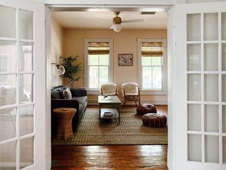 Peach Living Room Sources - Hunter fan, revival jute rug (Beachy living room) 

#LTKhome #LTKunder100 #LTKFind