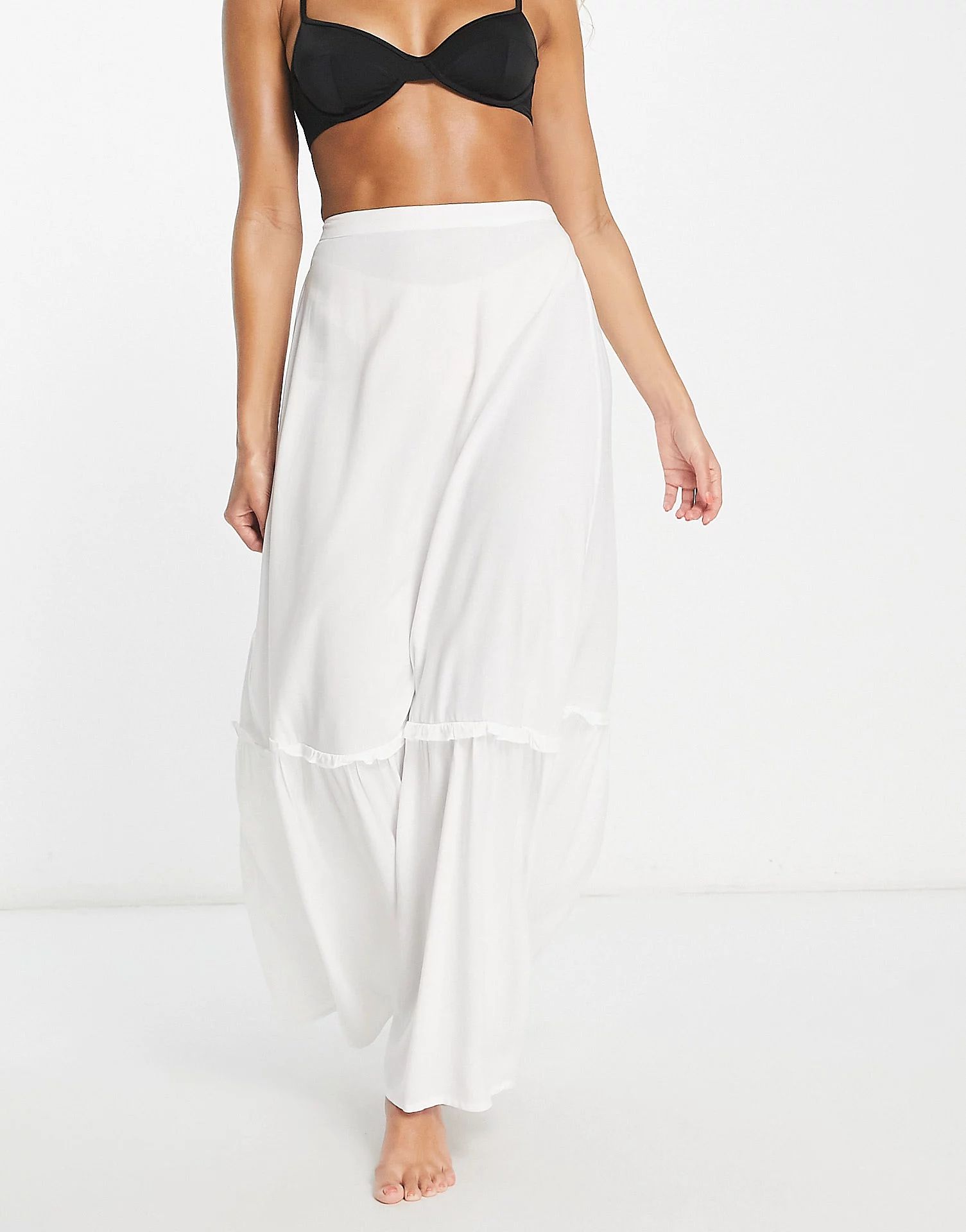 Esmee Exclusive maxi skirt in white | ASOS (Global)