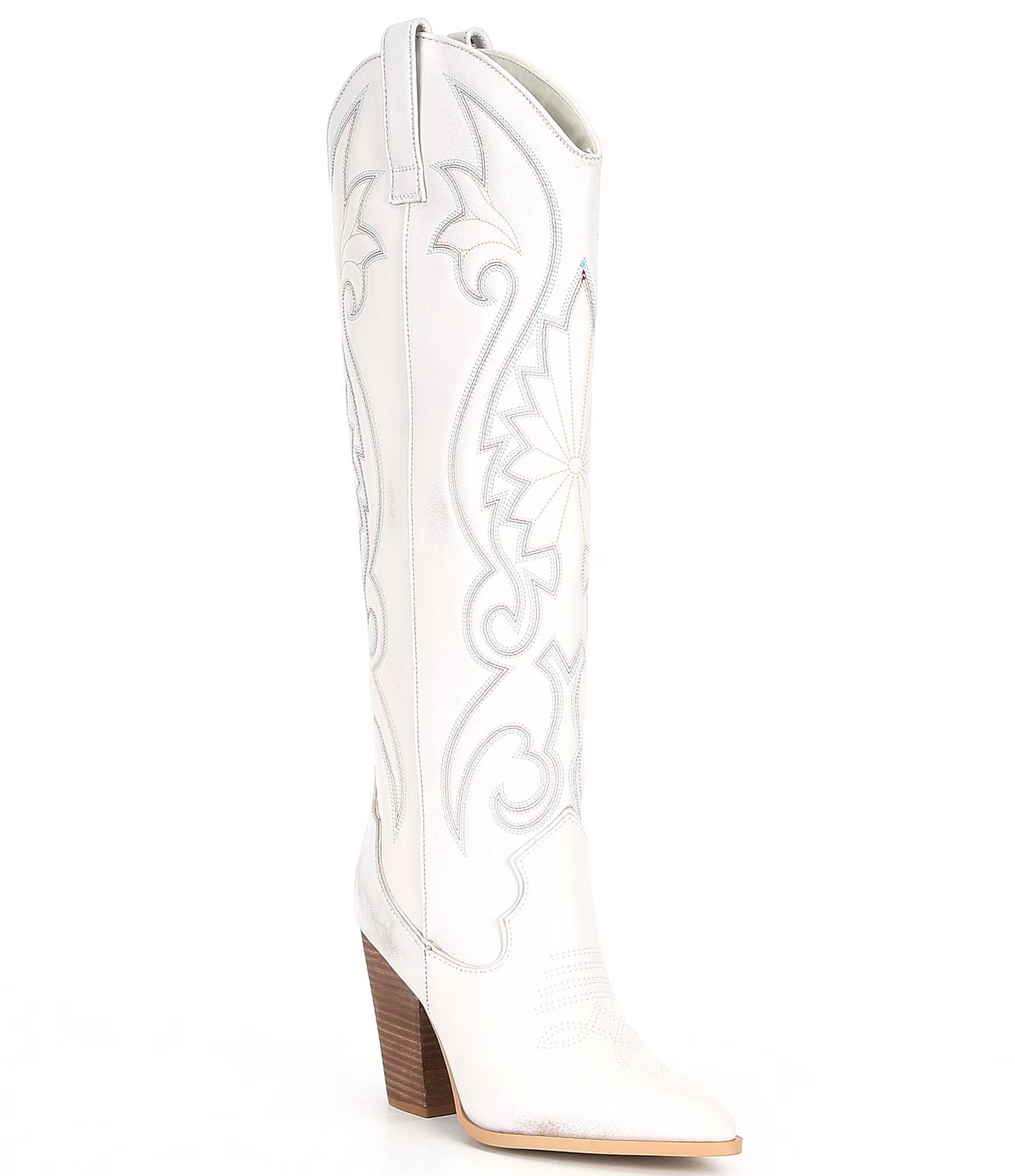Steve Madden Lashes Distressed Leather Tall Western Boots | Dillard's | Dillard's