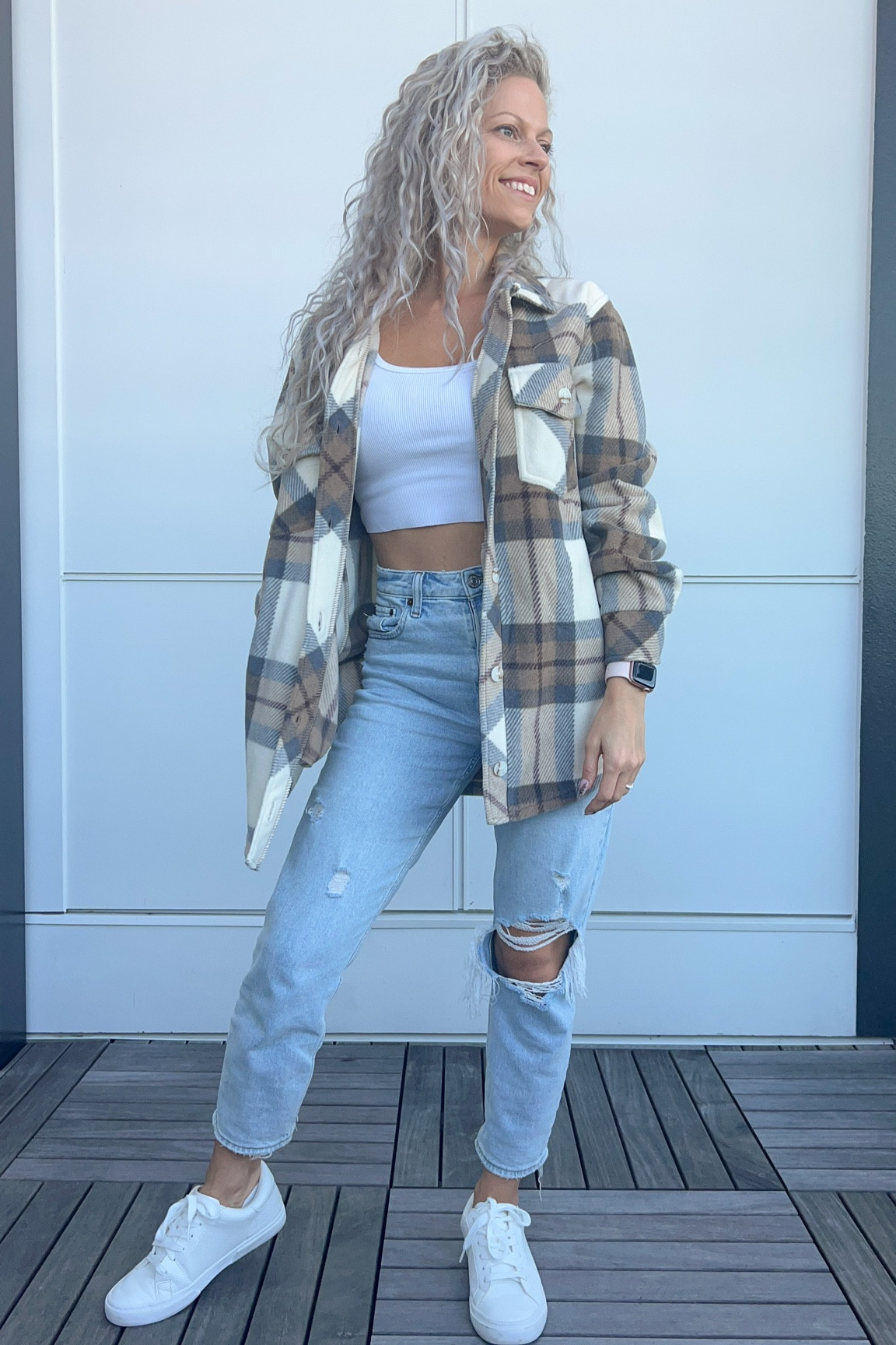 Cozy fall outfit with plaid fleece shacket

#LTKunder50 #LTKunder100 #LTKSeasonal