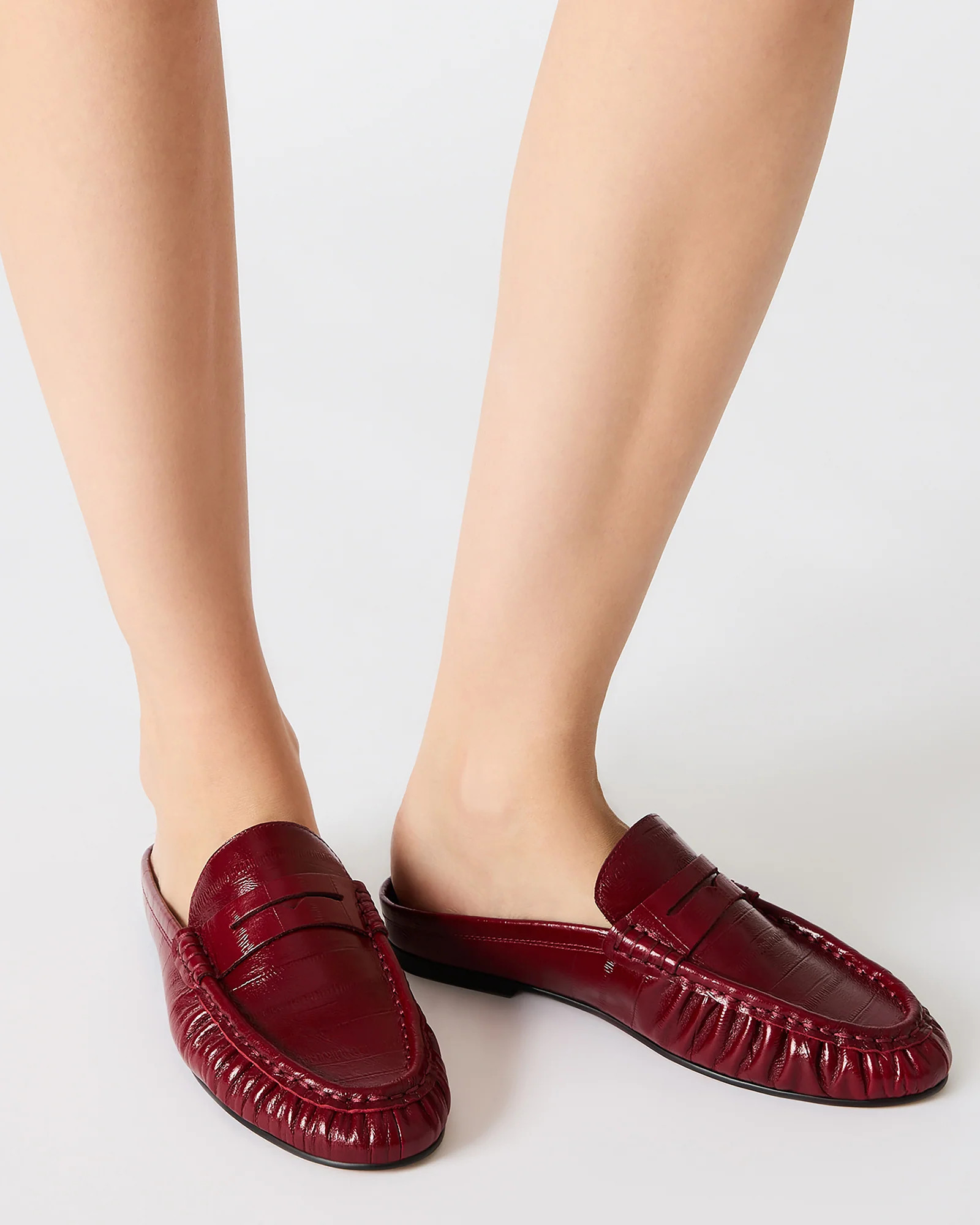 RAFE Burgundy Eel Slip-On Mule Women's Loafer | Steve Madden (US)