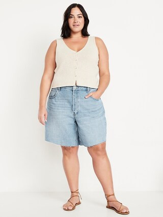 Mid-Rise Baggy Jean Bermuda Shorts -- 9-inch inseam | Old Navy | Old Navy (US)